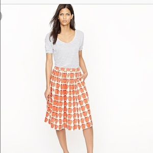 JCREW PLEATED JARDIN SKIRT